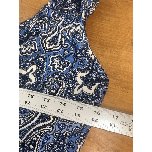 Simply Styled By Sears Women's Dress Size LP Maxi Sleeveless Blue Paisley V Neck - Picture 6 of 6